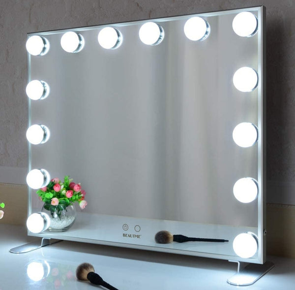 Specchio con luci trucco da tavolo 60x50cm GRIGIO