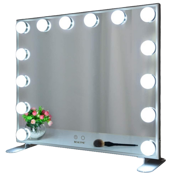 Specchio con luci trucco da tavolo 60x50cm GRIGIO