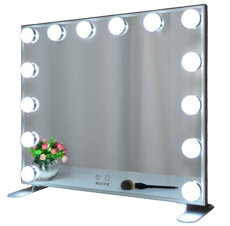 Specchio con luci trucco da tavolo 60x50cm GRIGIO