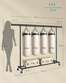 Stender acciaio NERO con ruote